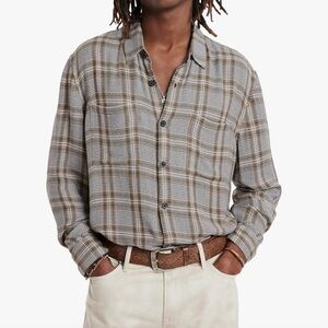 NWT: John Varvatos Cole Plaid Sport Button-up Shirt in Mauvewood